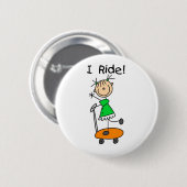 Mädchen, auf dem ich Button fahre (Vorne & Hinten)