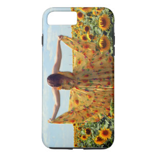 Mädchen auf dem Sonnenblumenfeld Case-Mate iPhone Hülle