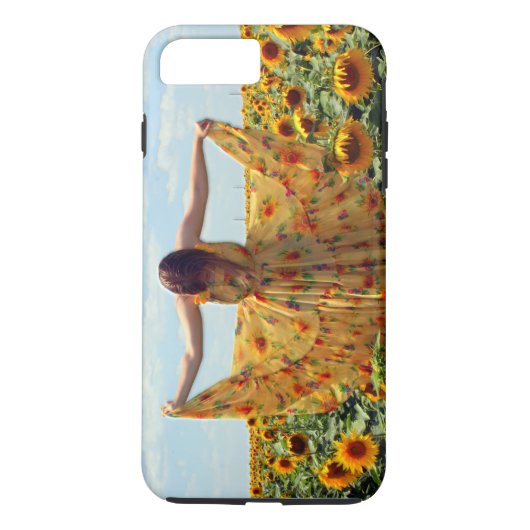 Mädchen auf dem Sonnenblumenfeld Case-Mate iPhone Hülle (Rückseite)