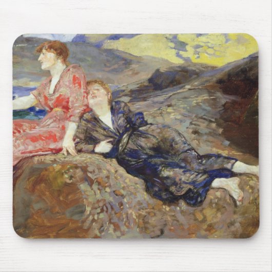 Mädchen auf dem Ufer, c.1884-85 Mousepad (Vorne)