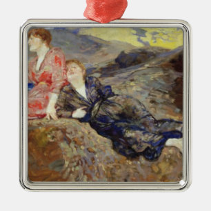 Mädchen auf dem Ufer, c.1884-85 Ornament Aus Metall