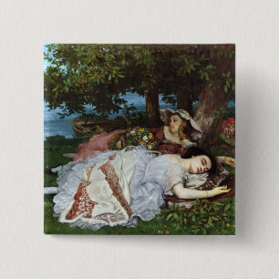 Mädchen auf den Banken der Seines, 1856-57 Button
