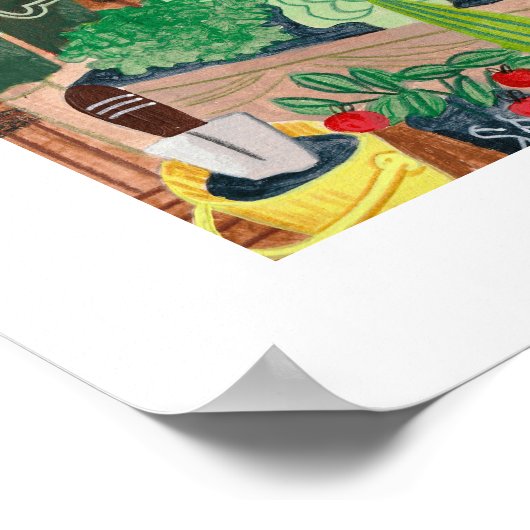 Mädchen auf der Dachterrasse Poster (Ecke)