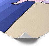 Mädchen auf der Flucht vor einem wilden Wolf. Poster (Ecke)