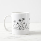 Mädchen auf der Gänseblümchen-Wiese – Minimalistis Kaffeetasse (Links)