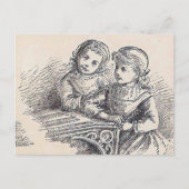 Mädchen auf der leicht zu lesenden Titelseite Postkarte (Vorderseite)