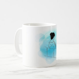 Mädchen auf der Rohr-schrulligen Kaffeetasse