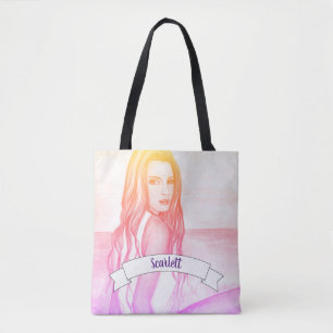 Mädchen auf der Strandfarbenlackierung Tasche