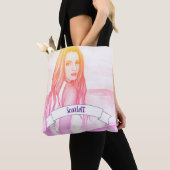 Mädchen auf der Strandfarbenlackierung Tasche (Von Nahem)
