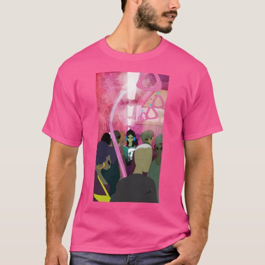 Mädchen auf der U-Bahn auf der Venus T-Shirt (Vorderseite)
