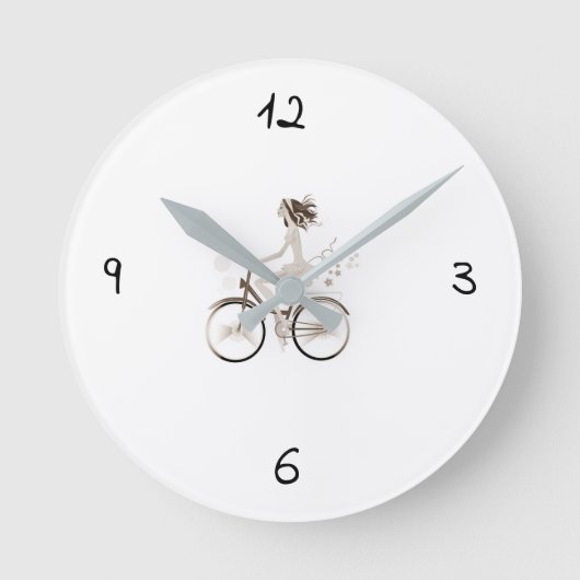 ***MÄDCHEN AUF EINEM FAHRRAD*** COOL RUNDE WANDUHR (Vorderseite)