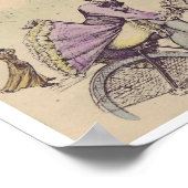 Mädchen auf einem Fahrradrock bläst in Wind Poster (Ecke)