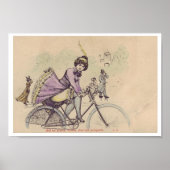 Mädchen auf einem Fahrradrock bläst in Wind Poster (Vorne)