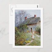 Mädchen auf einem Hütte Postkarte (Vorne/Hinten)