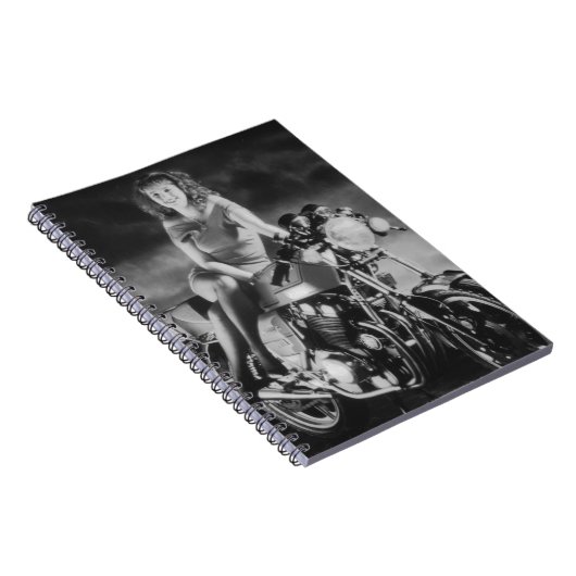 Mädchen auf einem Motorrad Notizblock (Rechte Seite)