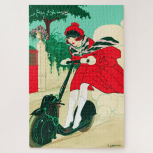 Mädchen auf einem Roller von Alberto Fabio Lorenzi Puzzle