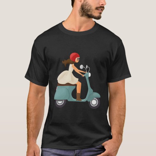 Mädchen auf einem Scooter T-Shirt (Vorderseite)