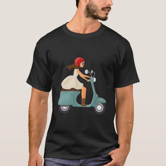 Mädchen auf einem Scooter T-Shirt (Vorderseite)