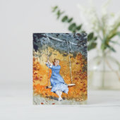 Mädchen auf einem Swing Winslow Homer Postkarte (Stehend Vorderseite)