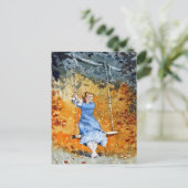Mädchen auf einem Swing Winslow Homer Postkarte (Stehend Vorderseite)