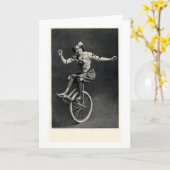 Mädchen auf einem Unicycle Karte (Gelbe Blume)