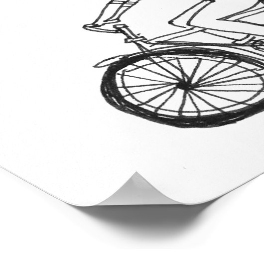 Mädchen auf einer Bike-Illustration Poster (Ecke)