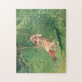 Mädchen auf einer Schaukel (Ländliche Kindheit) (W Puzzle (Vertikal)