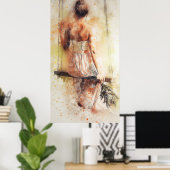 Mädchen auf einer Schaukel Poster (Heimbüro)