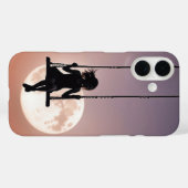 Mädchen auf einer Schaukel Silhouette auf einem Mo Case-Mate iPhone Hülle (Rückseite (Horizontal))