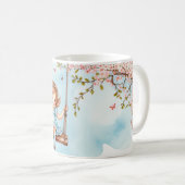 Mädchen auf einer schwungvollen Kirschblüte Kaffeetasse (VorderseiteRechts)
