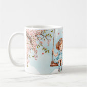 Mädchen auf einer schwungvollen Kirschblüte Kaffeetasse (Links)
