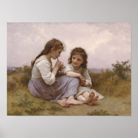 Mädchen auf einer Wiese Poster (Vorne)