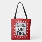 Mädchen auf Feuertasche Tasche (Rückseite)