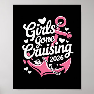 Mädchen auf Kreuzfahrt 2026 Pink-Kreuzfahrt-Urlaub Poster