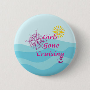 Mädchen auf Kreuzfahrt Button