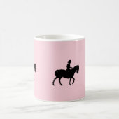 Mädchen auf Pferd / Pony Pink Kaffeetasse (Mittel)