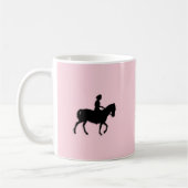 Mädchen auf Pferd / Pony Pink Kaffeetasse (Links)