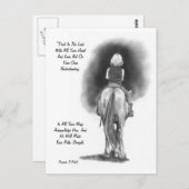 Mädchen auf Pferd, Stift Art: Bibelverse: Sprichwö Postkarte (Vorne/Hinten)