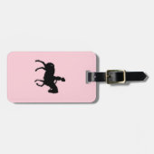 Mädchen auf Pferde-/Pony-Rosa Gepäckanhänger (Vorderseite horizontal)
