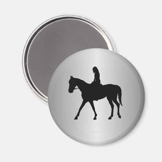 Mädchen auf Pferdeschwalbe Magnet (Vorderseite/Rückseite)