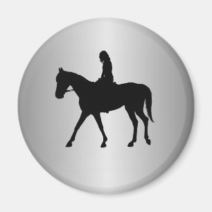 Mädchen auf Pferdeschwalbe Magnet