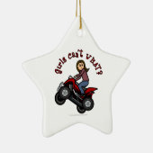 Mädchen auf Red Four Wheeler Keramikornament (Rechts)