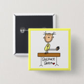 Mädchen auf Schwebebalken Button (Vorne & Hinten)