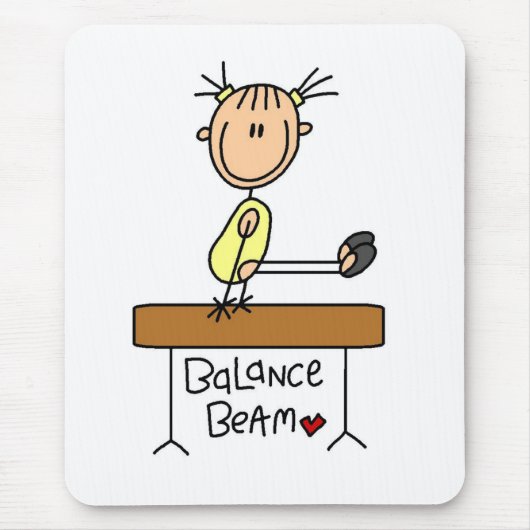 Mädchen auf Schwebebalken Mousepad (Vorne)