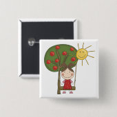 Mädchen auf Schwingen-T - Shirts und Geschenken Button (Vorne & Hinten)