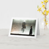 MÄDCHEN AUF STUFEN NEUE LIFE-Karte Karte (Gelbe Blume)