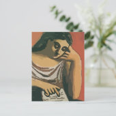 Mädchen auf Tablette Abstrakt 2 Postkarte (Stehend Vorderseite)