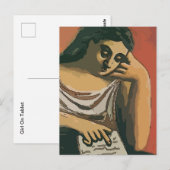 Mädchen auf Tablette Abstrakt 2 Postkarte (Vorne/Hinten)