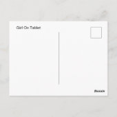 Mädchen auf Tablette Abstrakt 2 Postkarte (Rückseite)