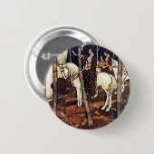Mädchen auf weiße Pferdeknöpfen Button (Vorne & Hinten)
